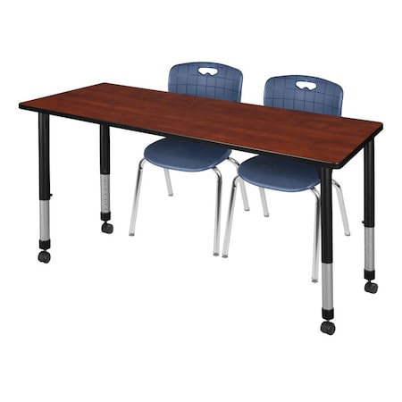 Regency Tables > Height Adjustable > Rectangular Mobile Table & Chair Sets, 72 W, 24 L, 23-34 H, Cherry MT7224CHAPCBK40NV